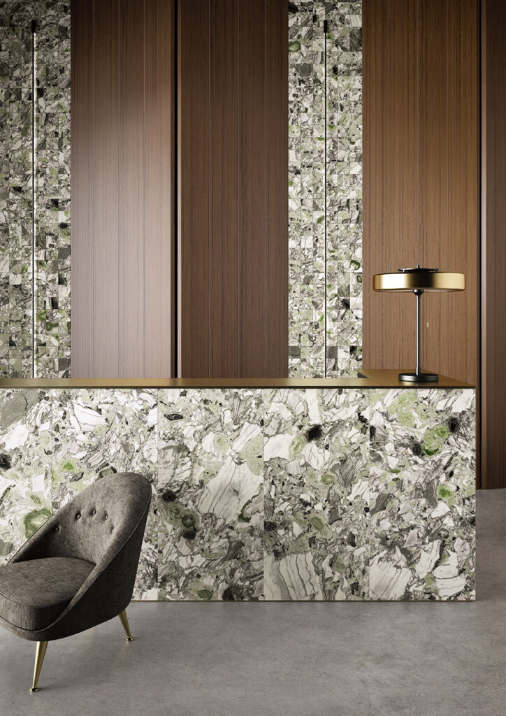 Pavimenti interni rivestimenti Ceramica Fioranese Sound of Marbles Screziato Vivace 74x148 15x15